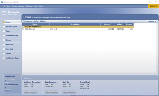 BCC Software’s Mail Manager showing the enhanced Companion Interface for end-to-end mail processing and improved workflow efficiency.